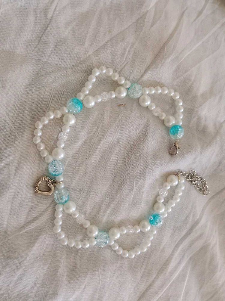 Charming Pearl Necklace with Heart Charm