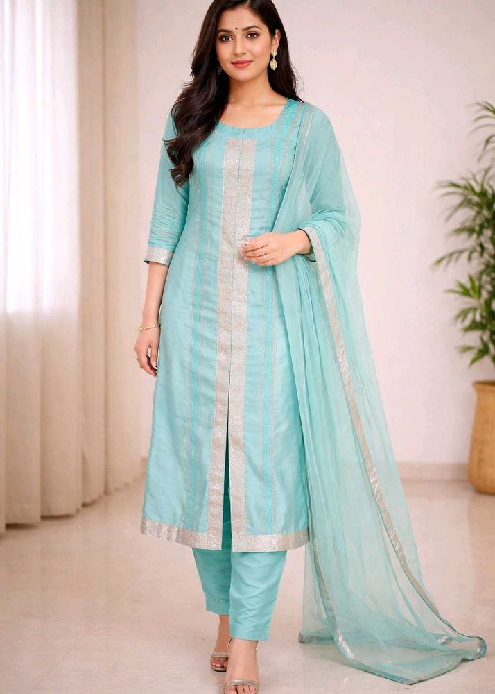 Beautiful Teal Striped Kurta