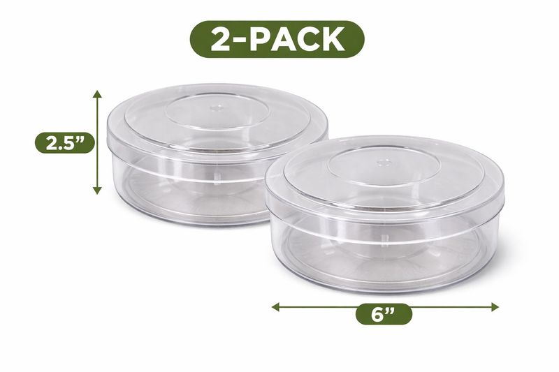4 pieces -Pack Clear Round Storage Containers