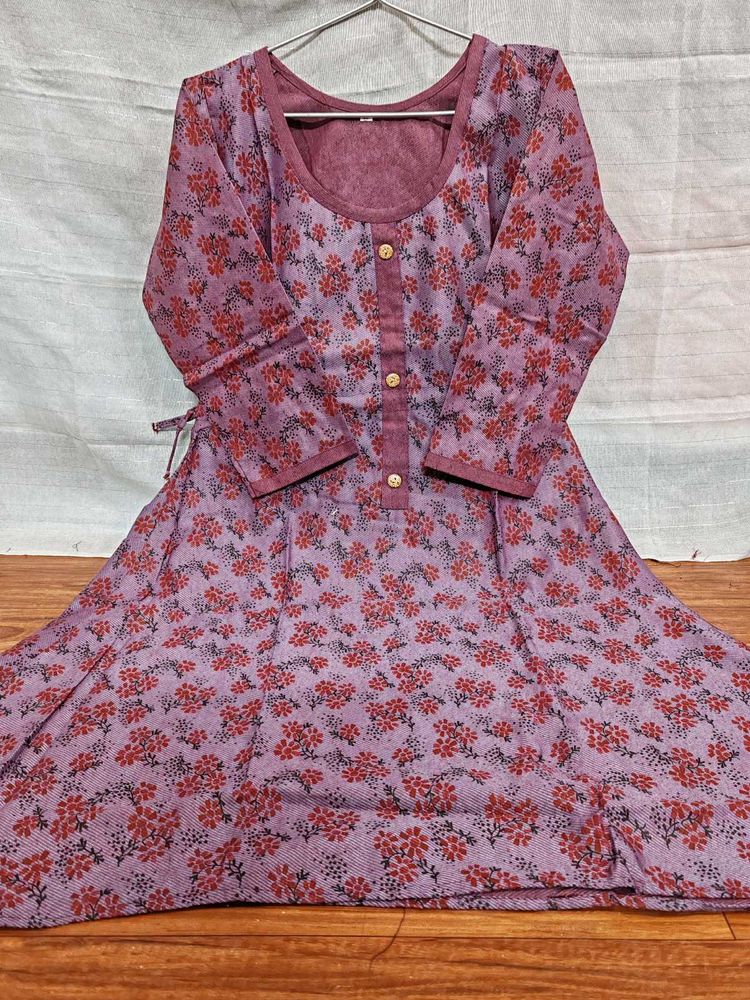 Printed Frock For Winter