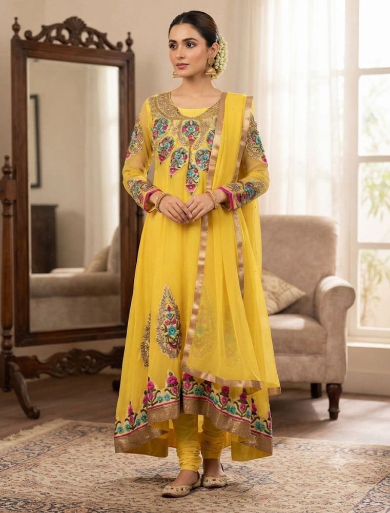 Vibrant Yellow Kurta Set with Dupatta