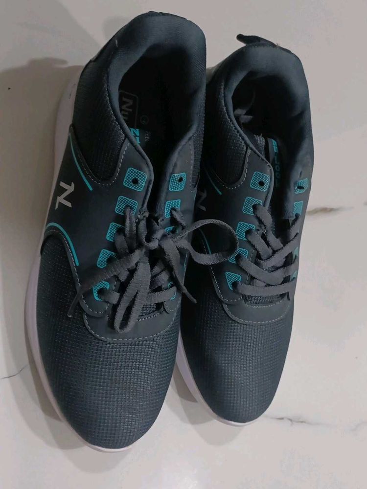 Stylish Grey and Teal Sneakers