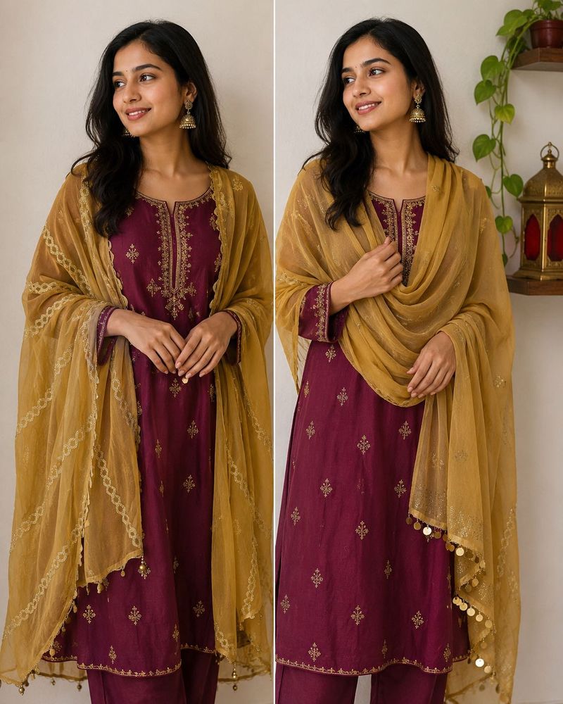 Pack of 2 Gold Dupattas ✨