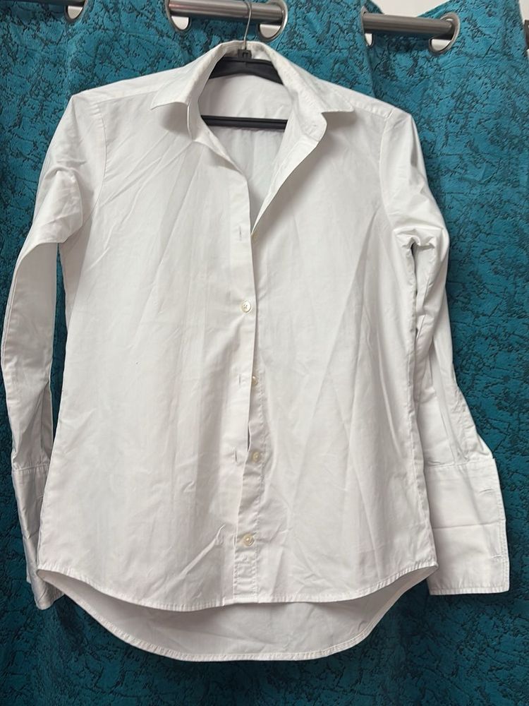 Classic White Button-Up Shirt