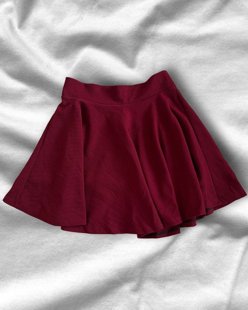 Burgundy Skater Skirt
