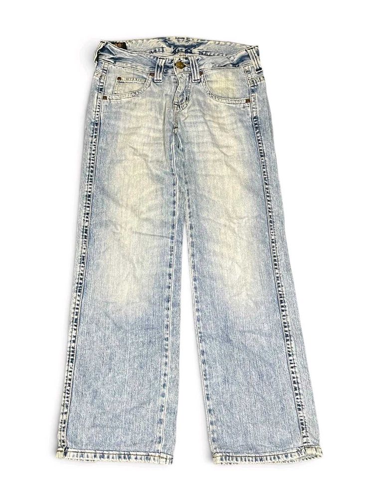 Y2K "Lee" Light Wash Denim Flared Baggy Jeans