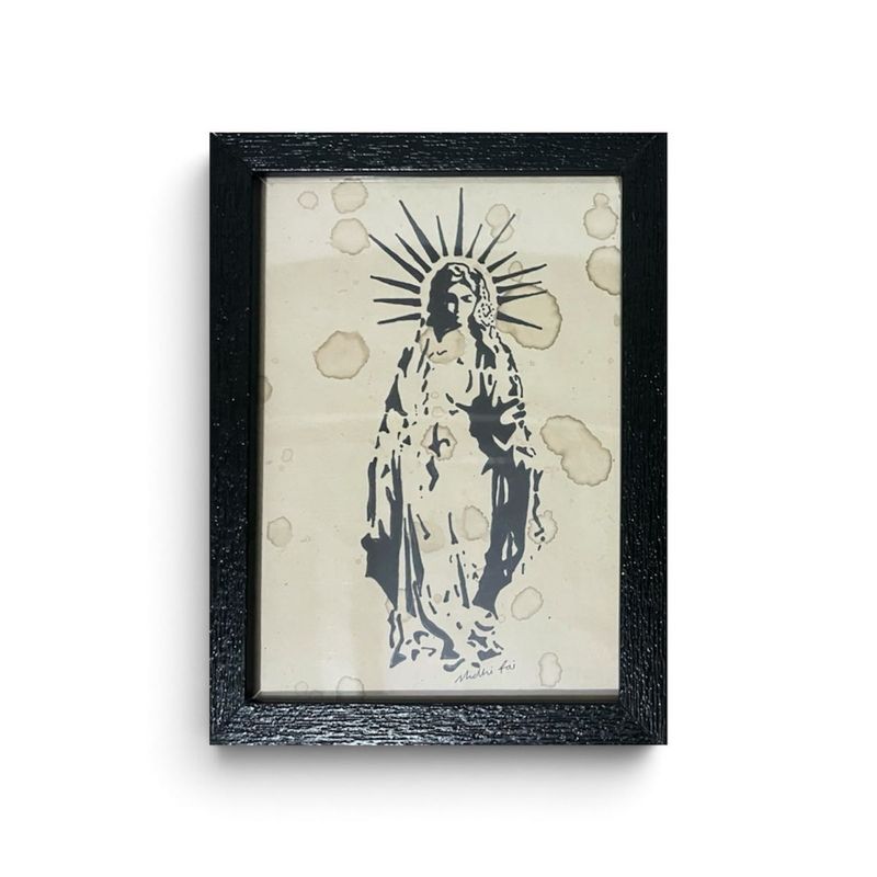 Our Lady stencil &amp; Stain