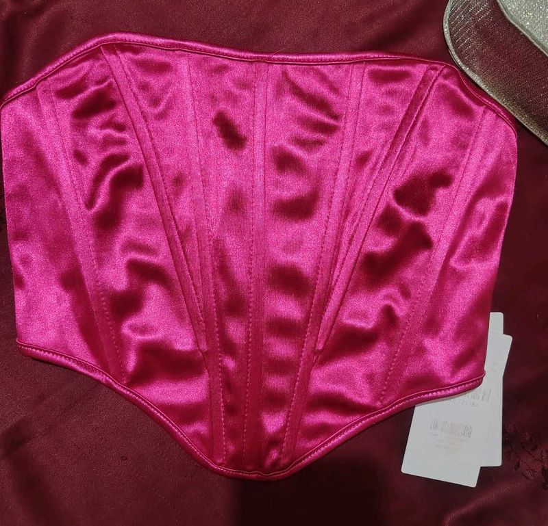 Satin Pink Corset Top