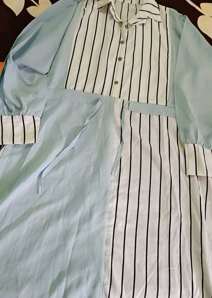 Striped &amp; Solid Color Kurta