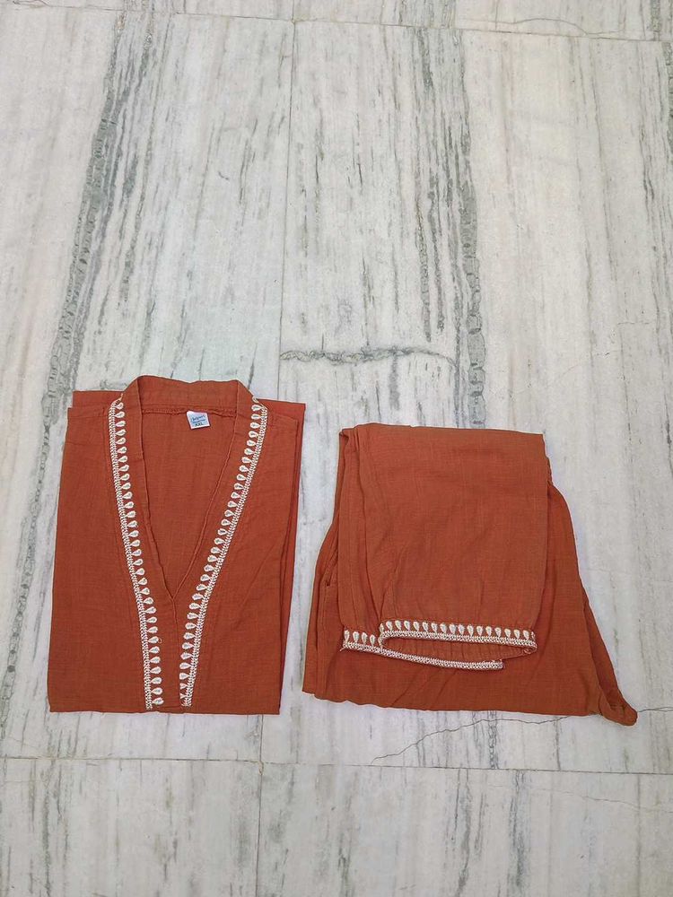 Elegant Orange Kurta Set