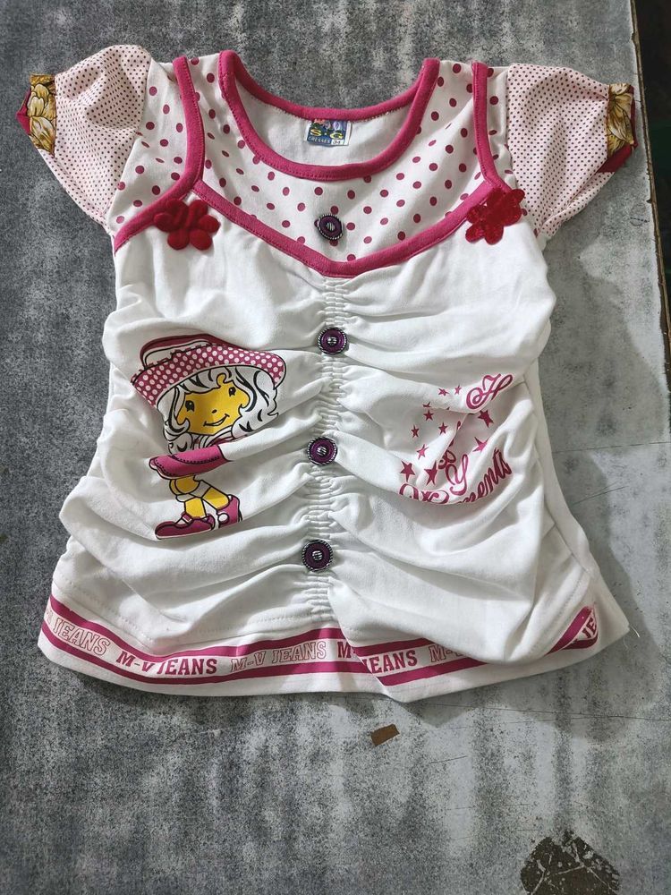 baby girl's shirt delightful pink polka dot design