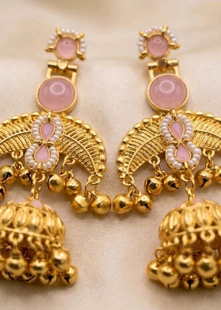 Gold plated kashmiri jhumka - festive party wear