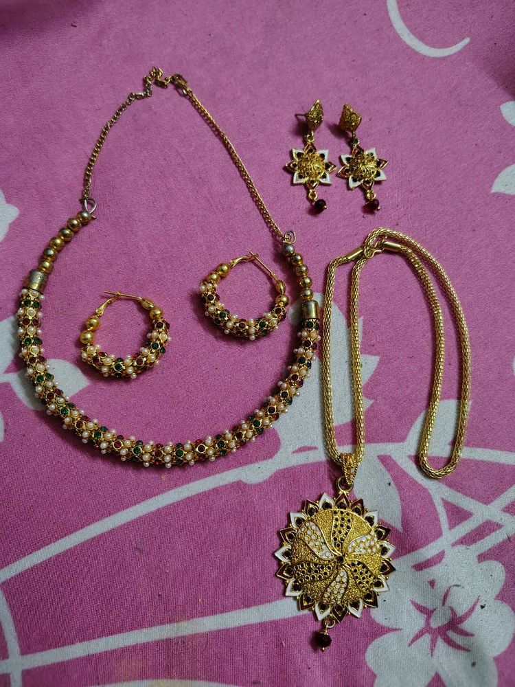 Gold Toned Ethnic Jewelry Sets