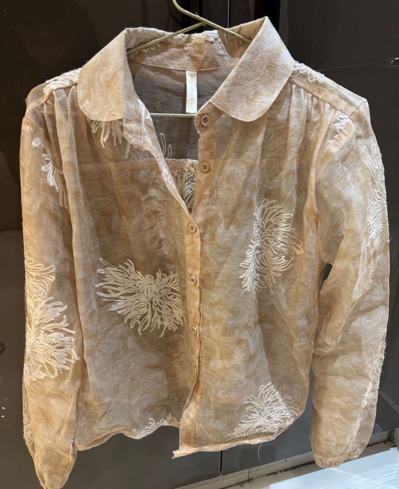 Sheer Embroidered shirt