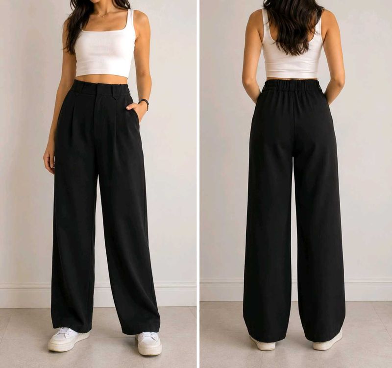 Black Wide Leg Trousers