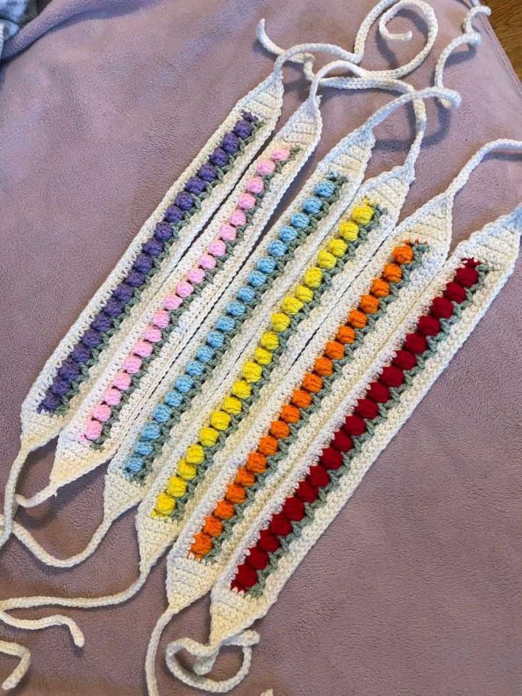 Crochet Tulip Headbands