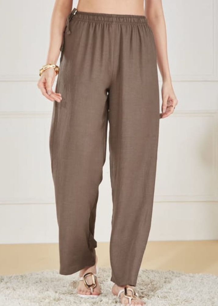 Shein Comfortable Brown Linen Pants