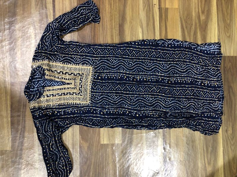 Blue Bandhani Kurta