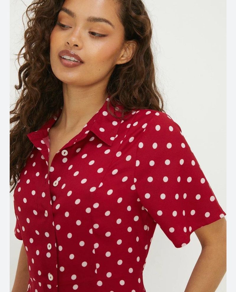 Stylish Crop Shirt Front Button With Knot