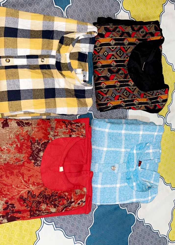 🔥BIG SALE 🔥COMBO Of 4 WINTER Kurtis 🥶🥶❤️❤️