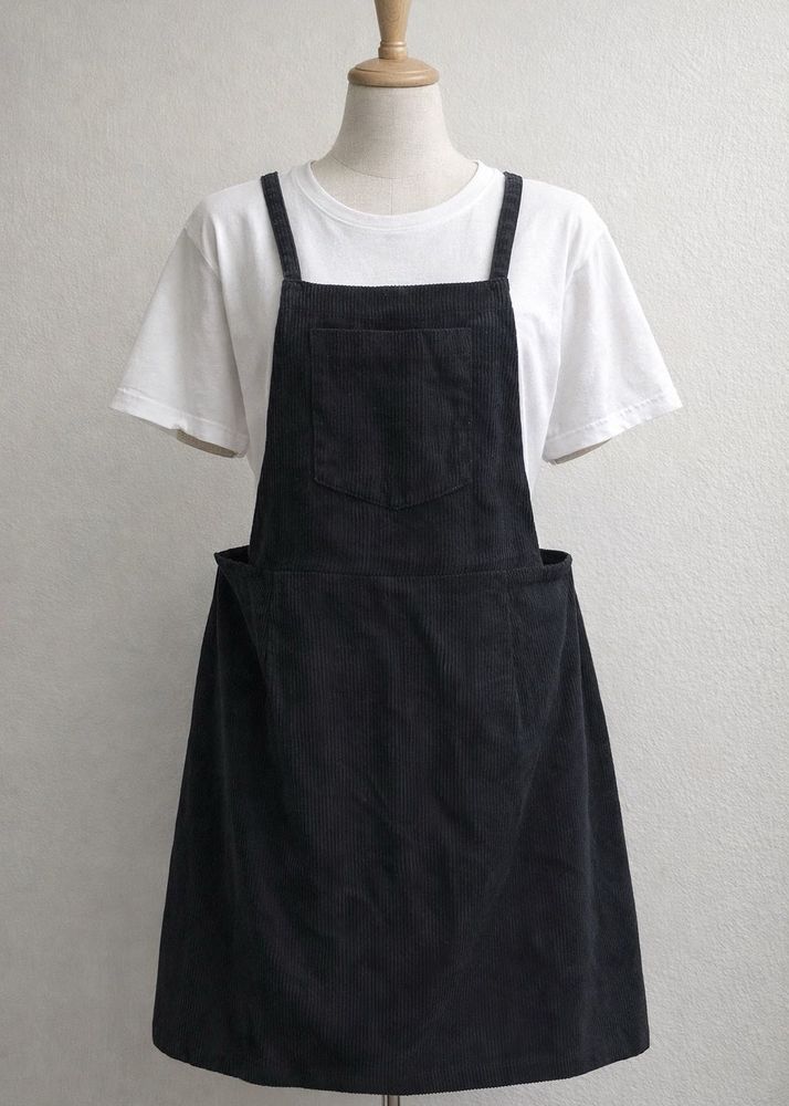 Shein Fine Corduroy Pinafore Dress