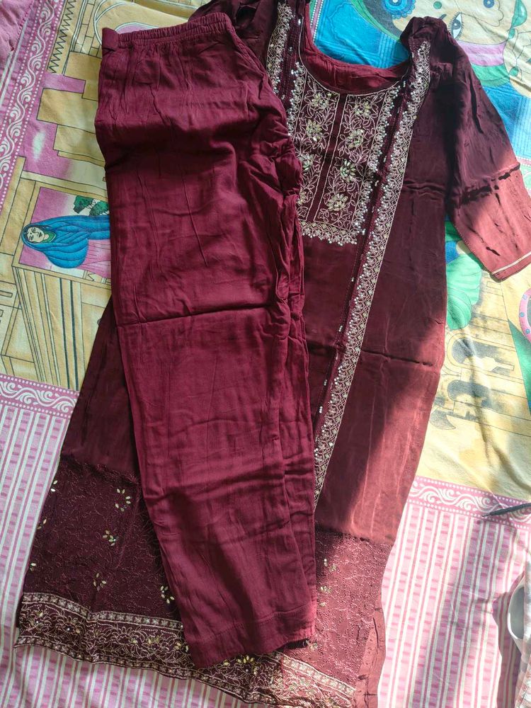 coffee Brown kurti set