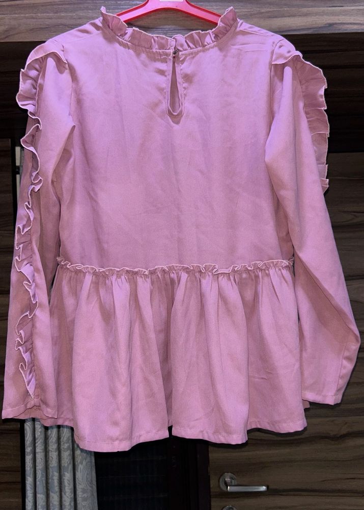 Cute Ruffled Pink Top