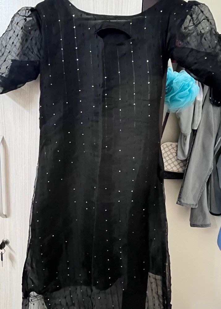 Sparkle Sheer Black Tunic