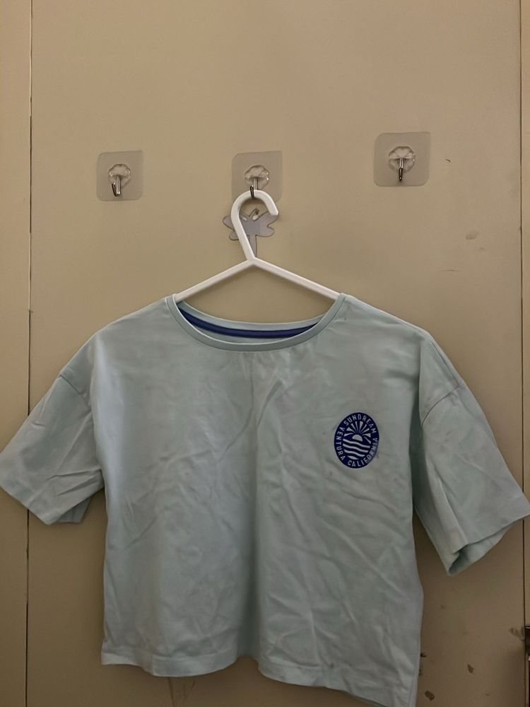 Cute Baby Blue Graphic T-Shirt