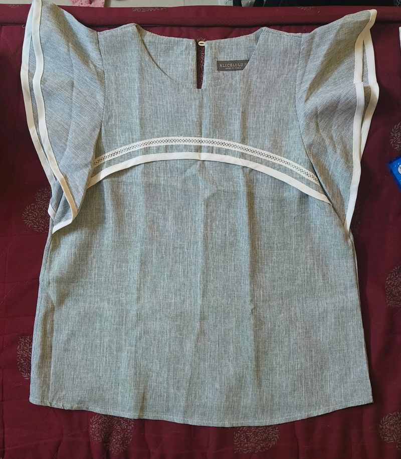 Grey ruffle top