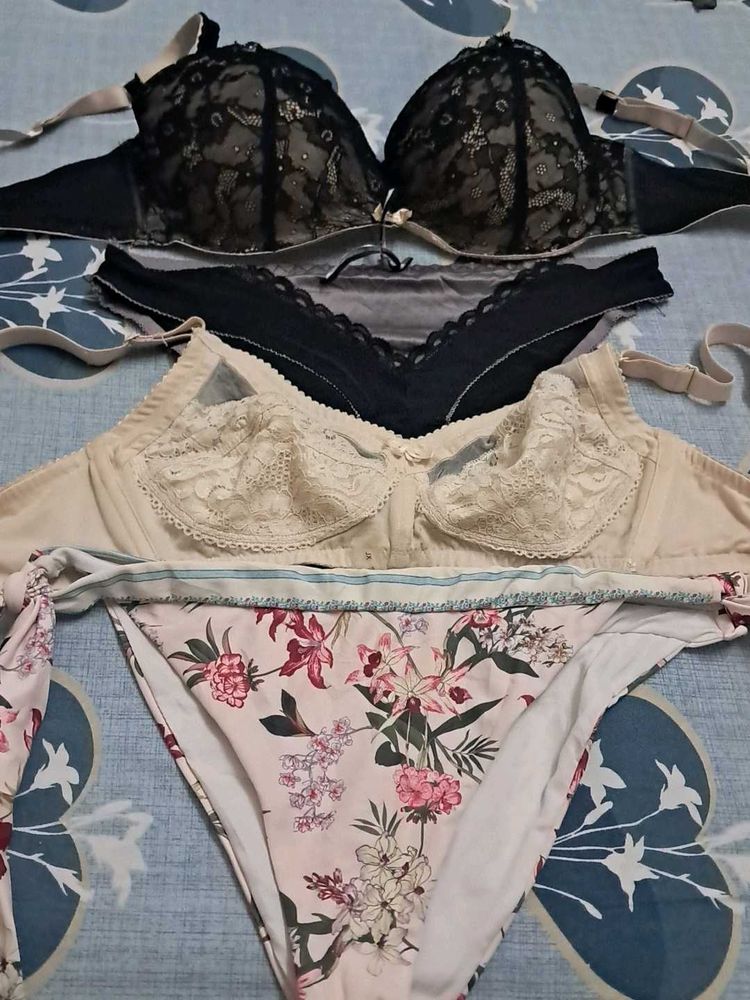 combo Of Four Imported Fabric Bra N Panty