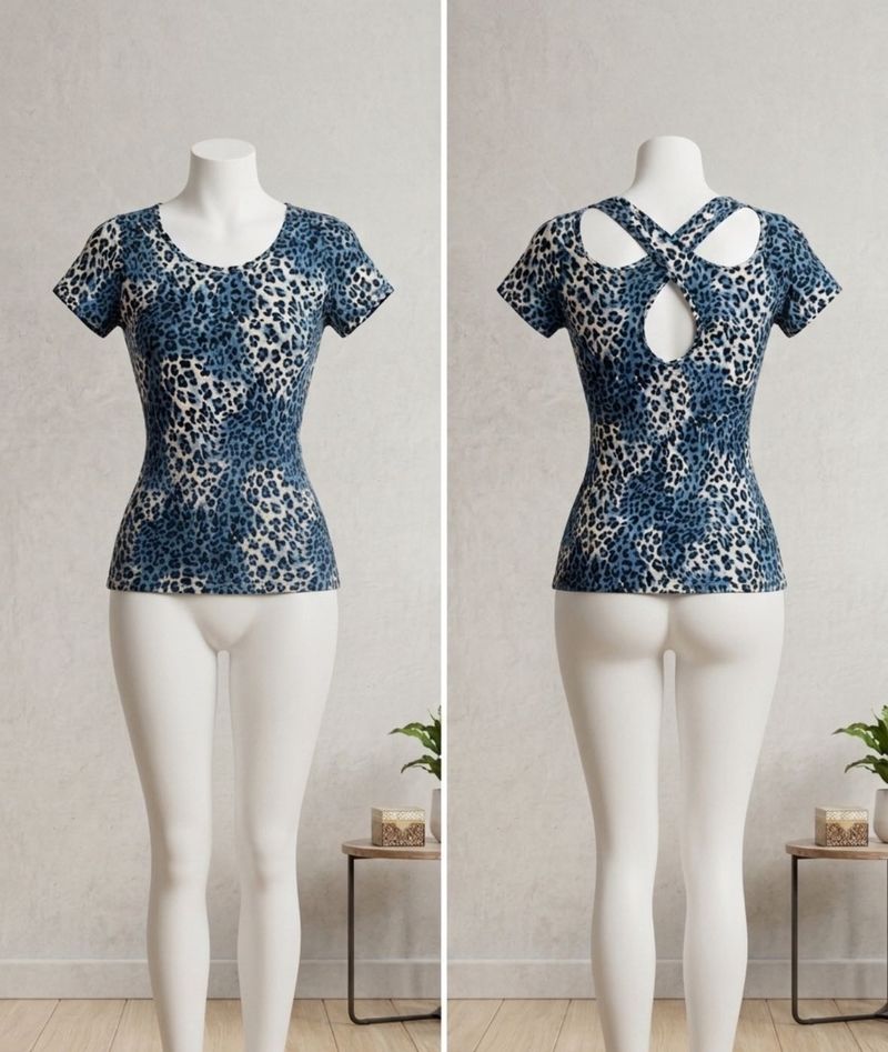 Leopard Print Criss-Cross Back Top