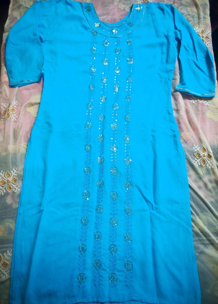 New Blue Sequence Work Kurti😻😻