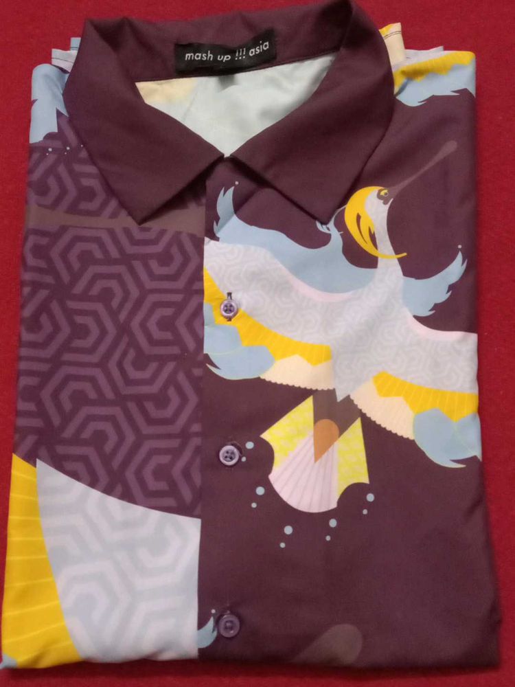NEW SHIRT Artistic Print Button-Up good one