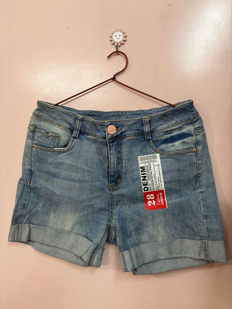 Classic Light Wash Denim Shorts