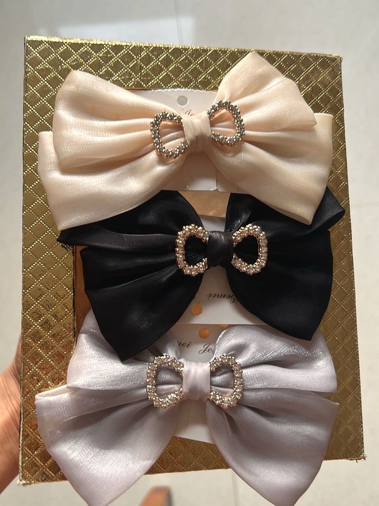 Korean Bow Hair Clip Set of 3