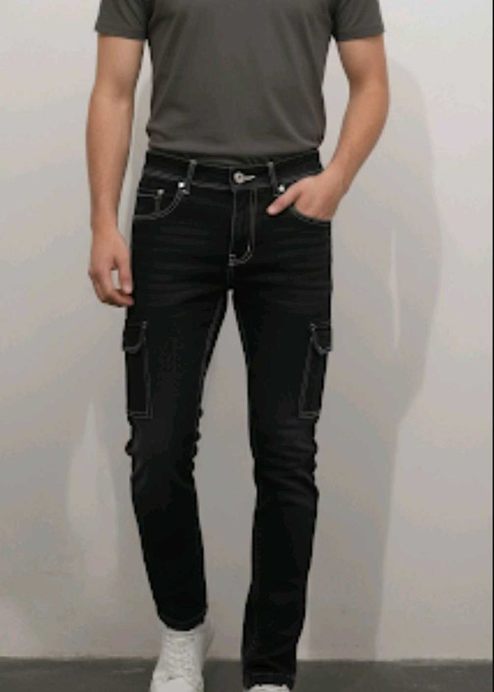 Black Cargo Jeans