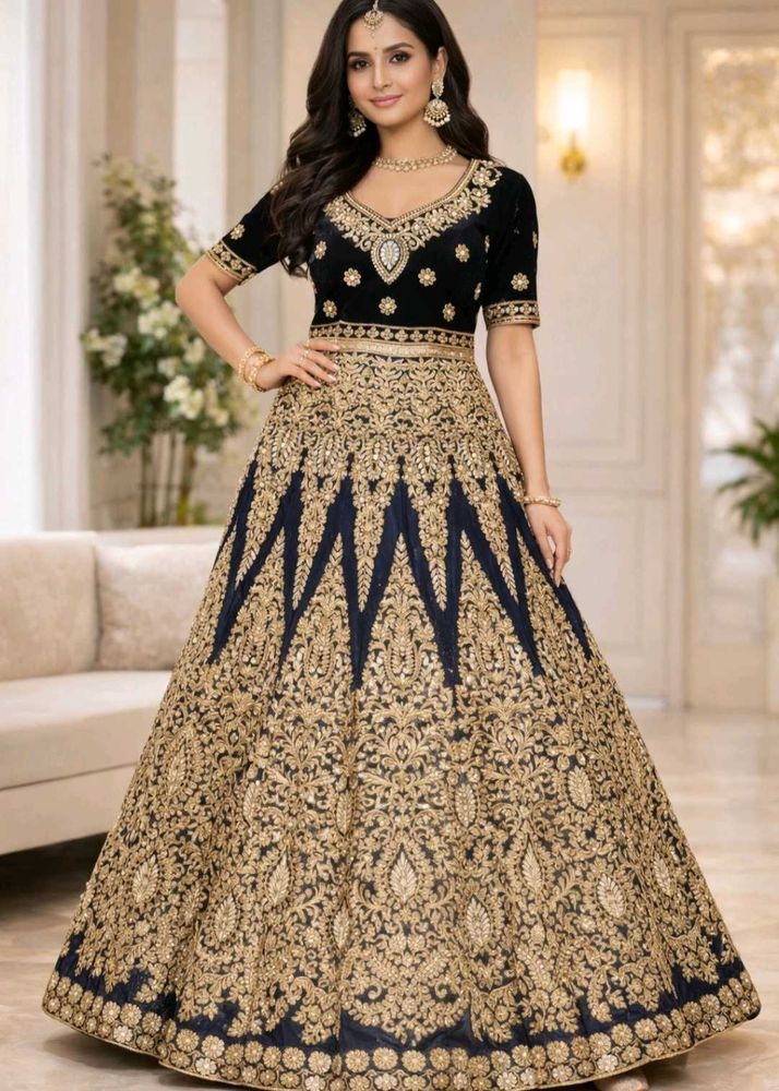 Elegant Blue &amp; Gold gown