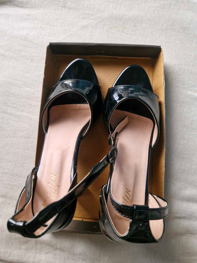 Black Patent Strappy Heels