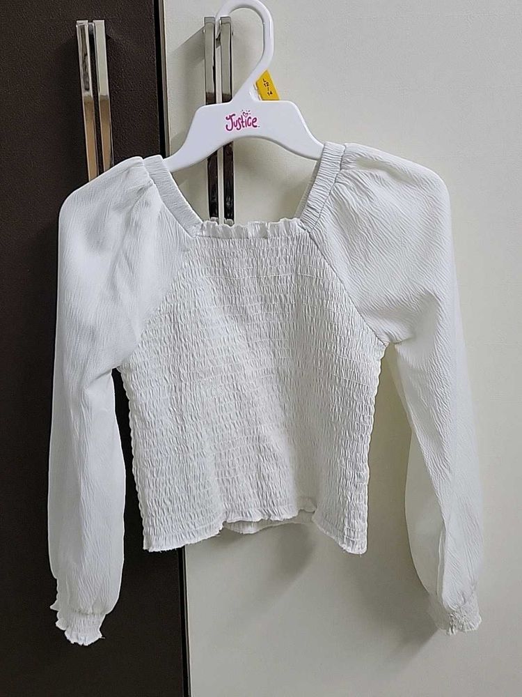 White Long Sleeve Top
