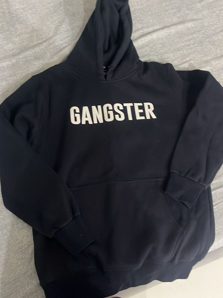 Black "GANGSTER" Graphic Hoodie