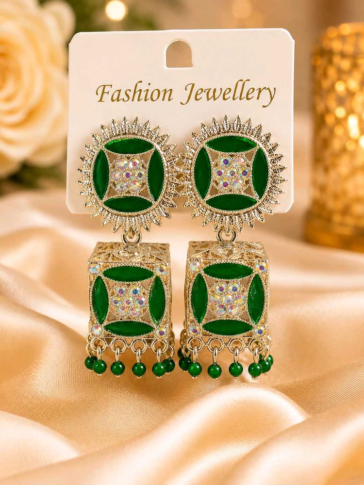 New Elegant Green Jhumka Earrings