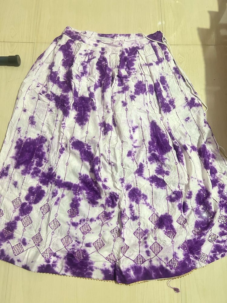 Vibrant Purple Tie-Dye Skirt