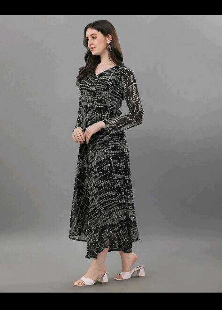 Stylish Printed Wrap Maxi Dress