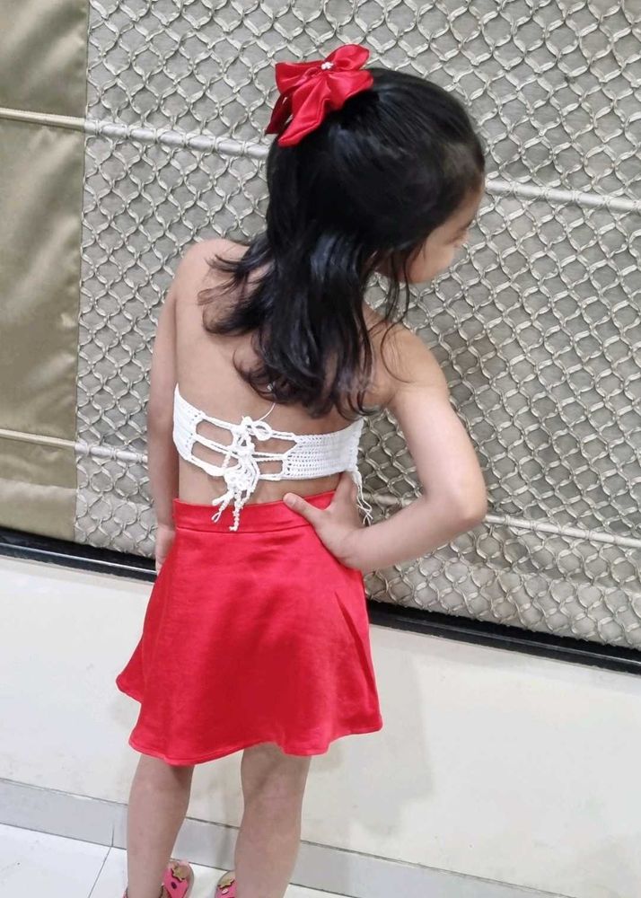 Red Satin Skirt