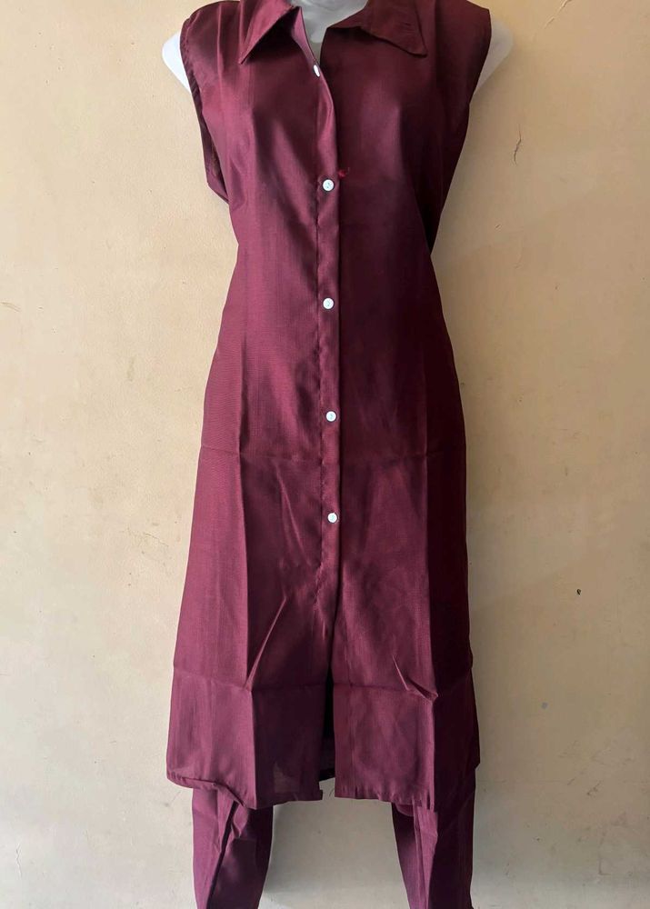 Maroon Kurta Set