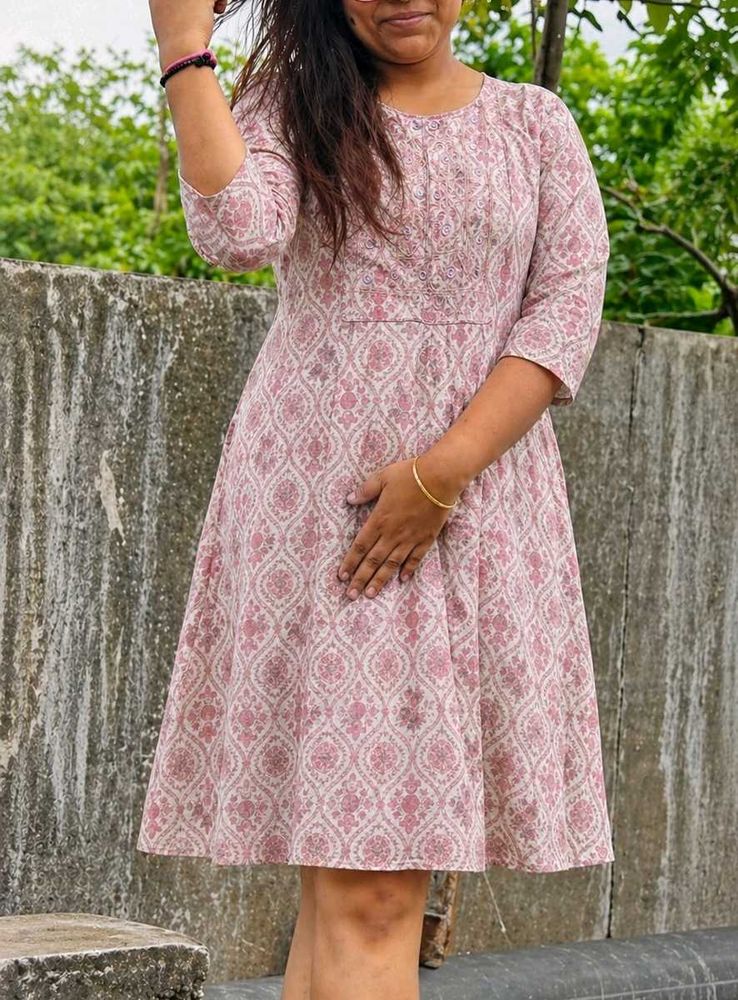 Beautiful Pink Printed Kurta