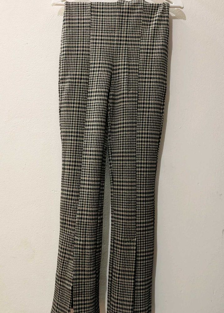 H&amp;M Checked Split Hem Pants