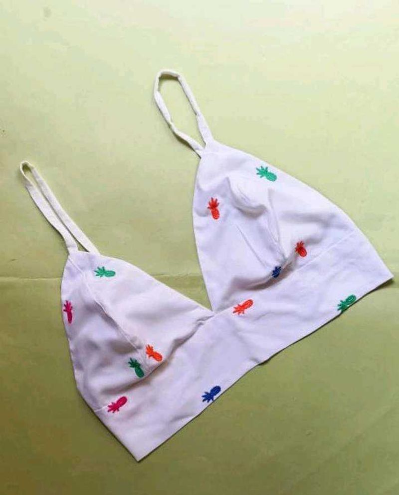 White Pineapple Print Bralette