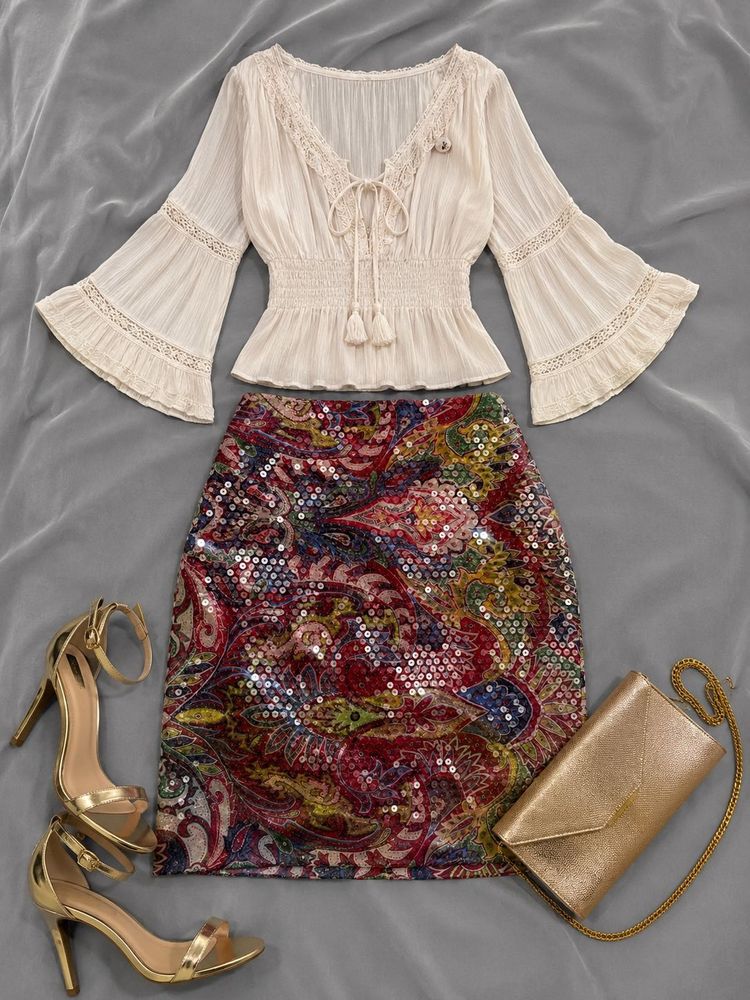 Boho Chic Sequin Skirt